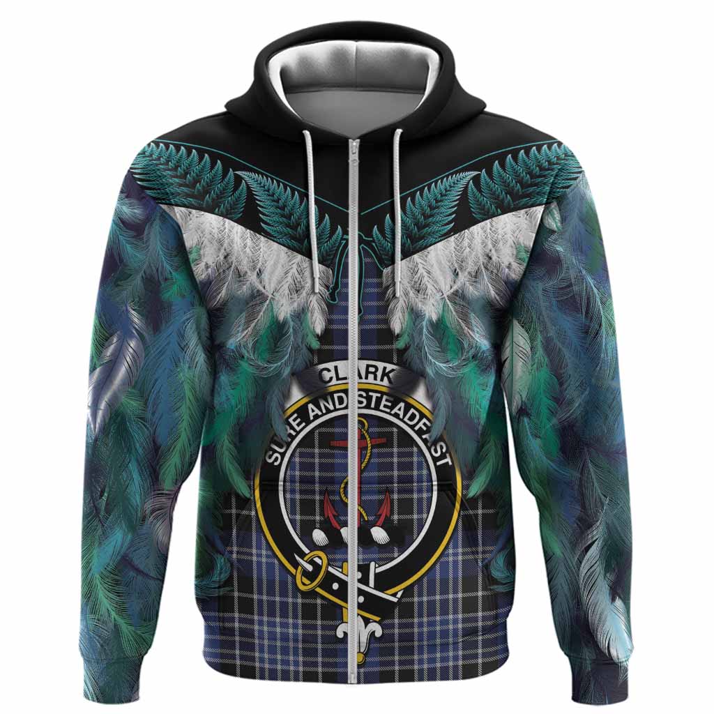 Clark (Clarke) Tartan Crest Hoodie New Zealand Maori Korowai Cloak
