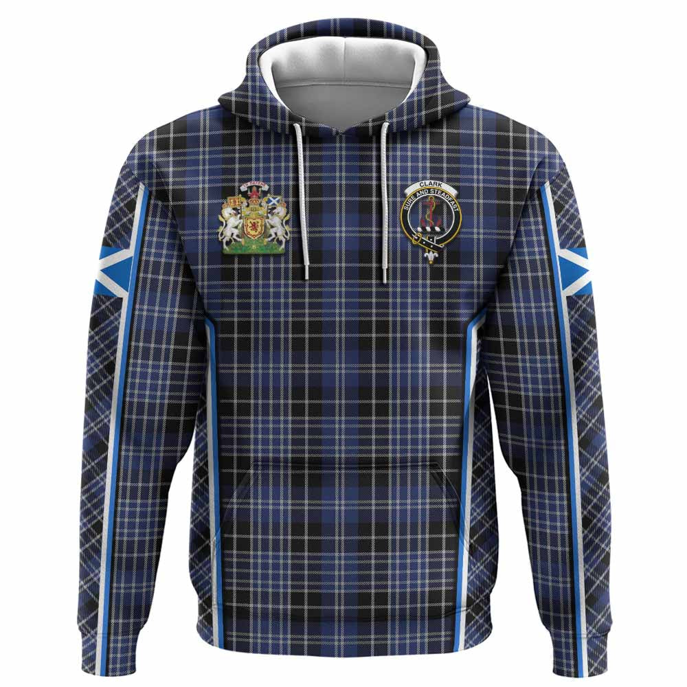 Clark (Clarke) Tartan Crest Hoodie Scotland Coat of Arm Flag Style - Tartan Vibes Clothing