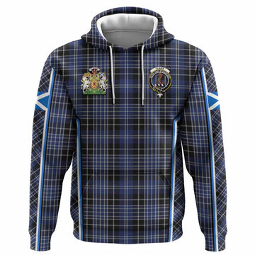 Clark (Clarke) Tartan Crest Hoodie Scotland Coat of Arm Flag Style