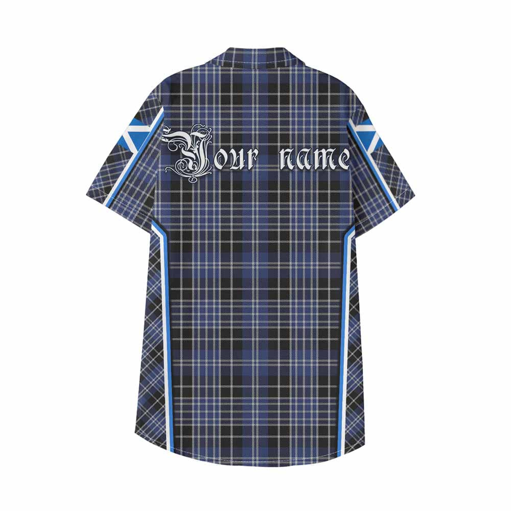 Clark (Clarke) Tartan Crest Kid Hawaiian Shirt Scotland Coat of Arm Flag Style - Tartan Vibes Clothing