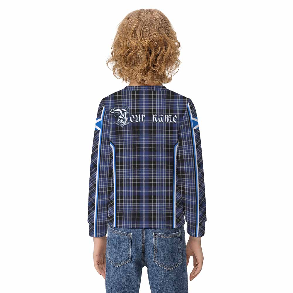 Clark (Clarke) Tartan Crest Kid Knitted Sweatshirt Scotland Coat of Arm Flag Style - Tartan Vibes Clothing