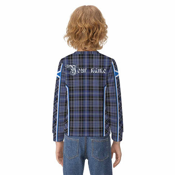 Clark (Clarke) Tartan Crest Kid Knitted Sweatshirt Scotland Coat of Arm Flag Style