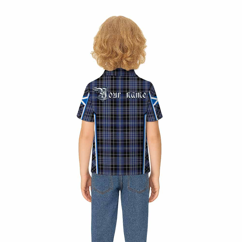 Clark (Clarke) Tartan Crest Kid Polo Shirt Scotland Coat of Arm Flag Style - Tartan Vibes Clothing