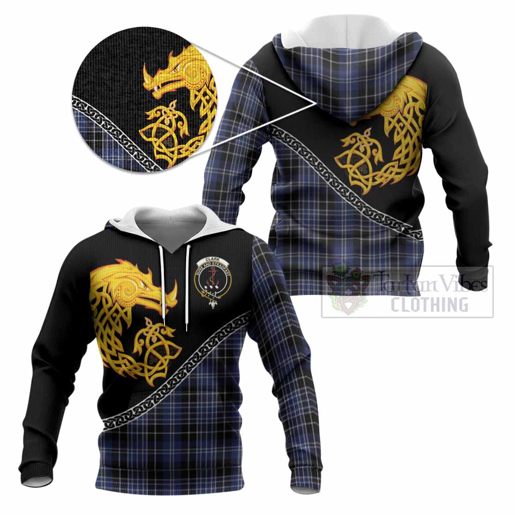 Clark (Clarke) Tartan Crest Knitted Hoodie Legendary Dragon Knot Half Style