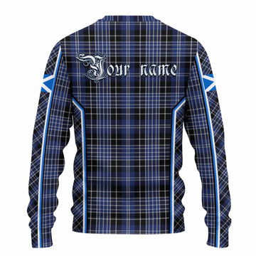 Clark (Clarke) Tartan Crest Knitted Sweater Scotland Coat of Arm Flag Style - Tartan Vibes Clothing