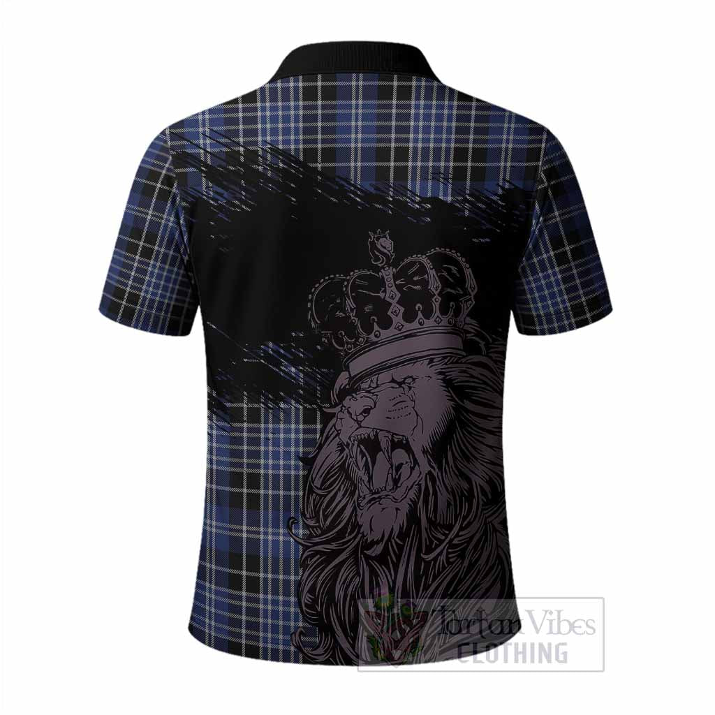 Clark (Clarke) Tartan Crest Polo Shirt Crowned Lion Heritage Style
