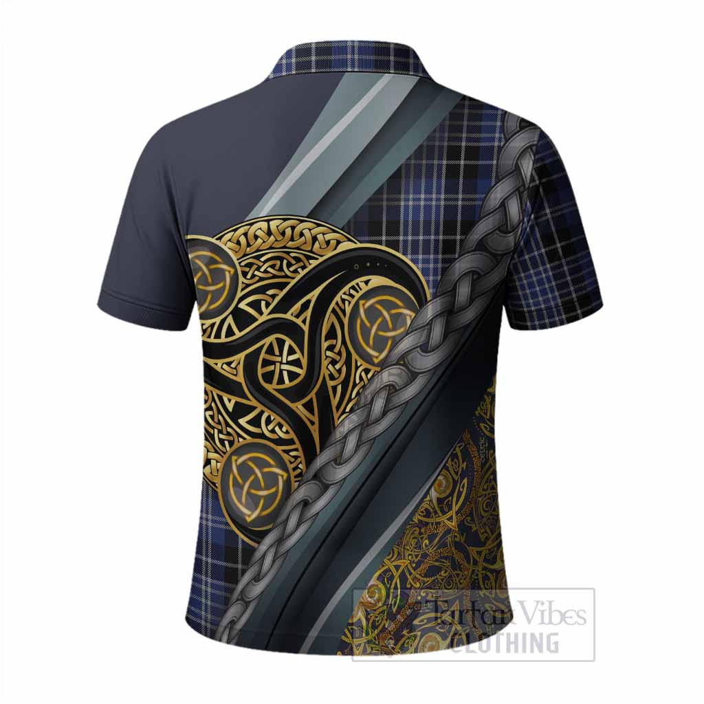 Clark (Clarke) Tartan Crest Polo Shirt Scottish Triskele Celtic