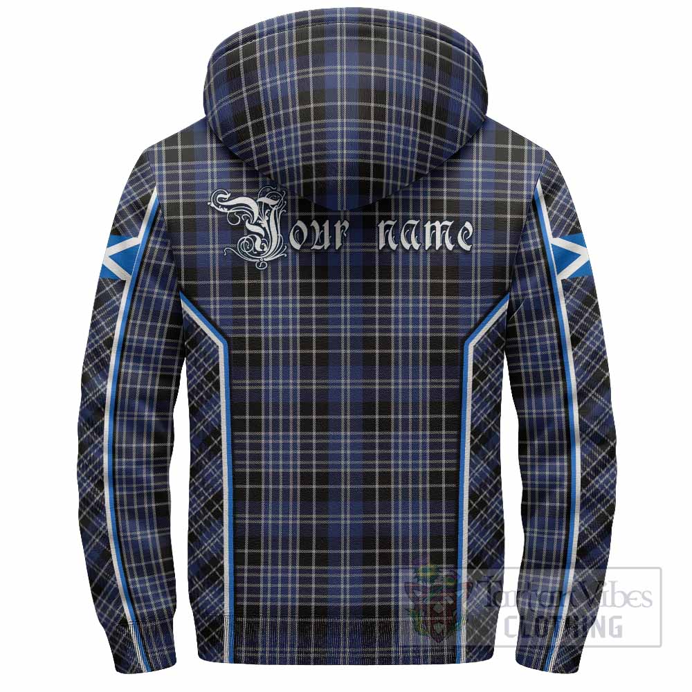 Clark (Clarke) Tartan Crest Sherpa Hoodie Scotland Coat of Arm Flag Style - Tartan Vibes Clothing