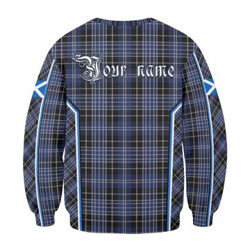 Clark (Clarke) Tartan Crest Sweatshirt Scotland Coat of Arm Flag Style