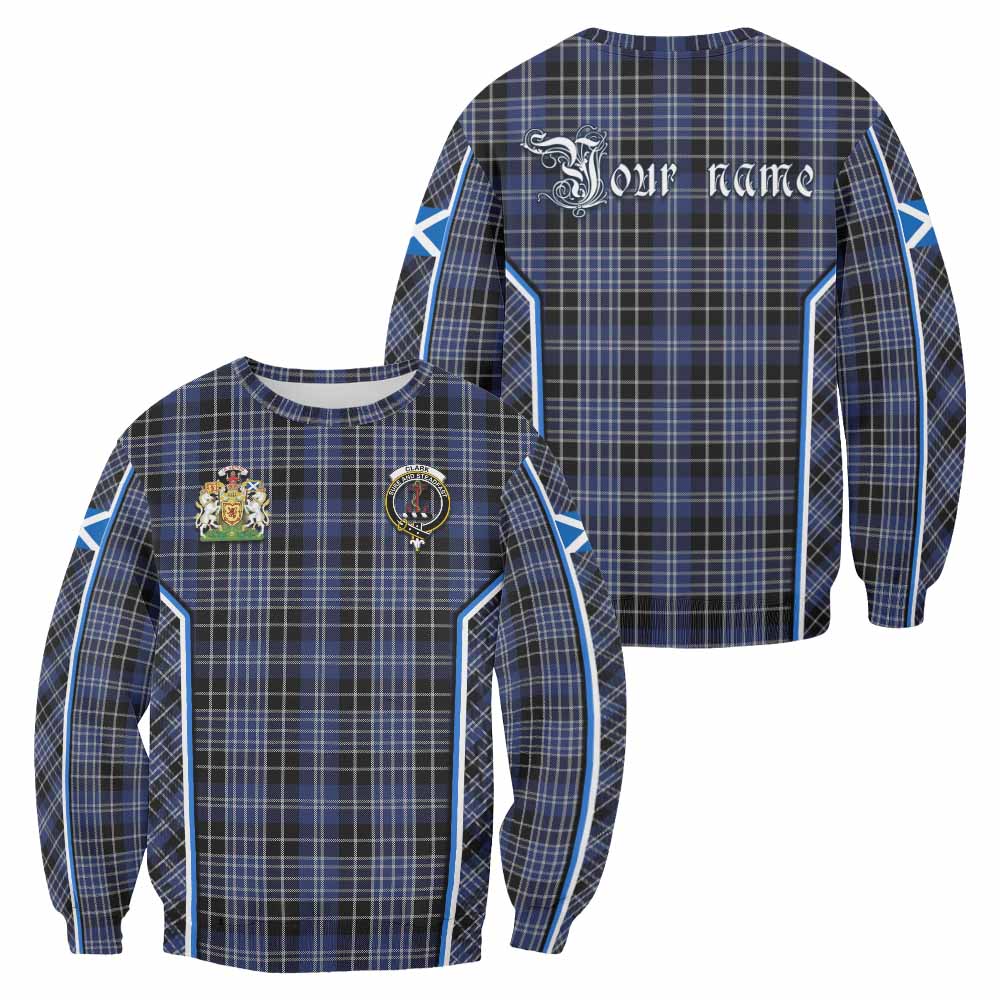 Clark (Clarke) Tartan Crest Sweatshirt Scotland Coat of Arm Flag Style - Tartan Vibes Clothing