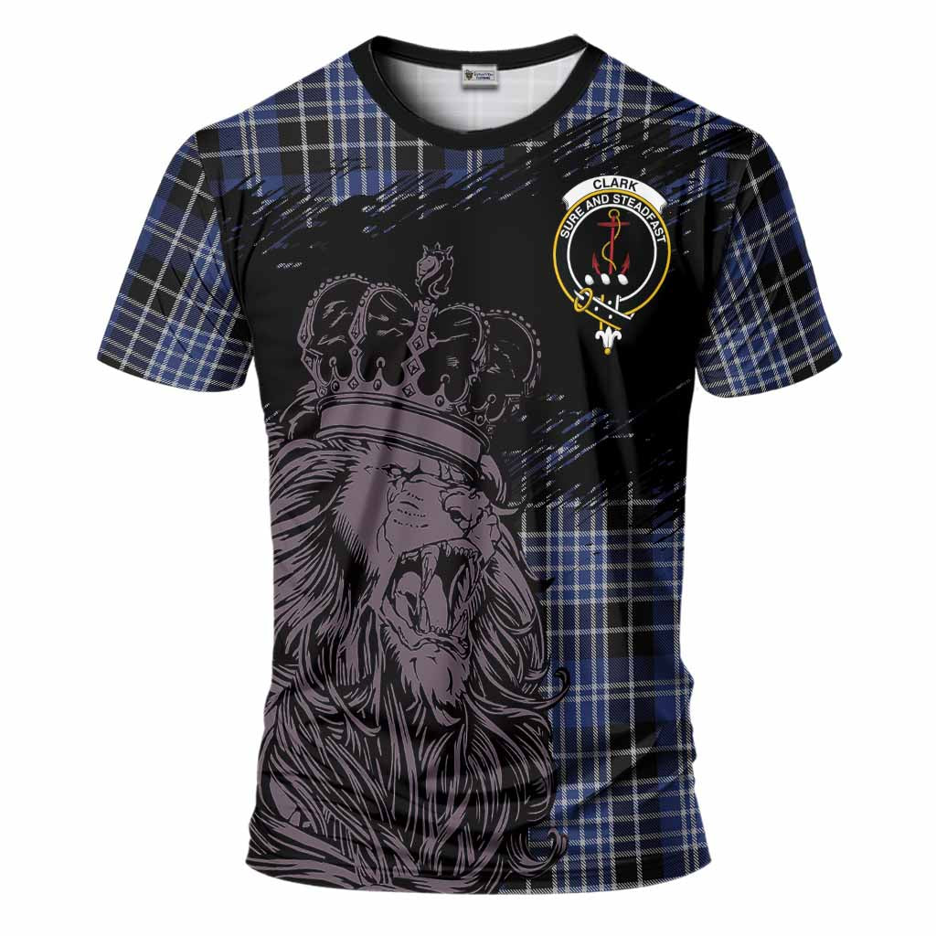 Clark (Clarke) Tartan Crest T-Shirt Crowned Lion Heritage Style