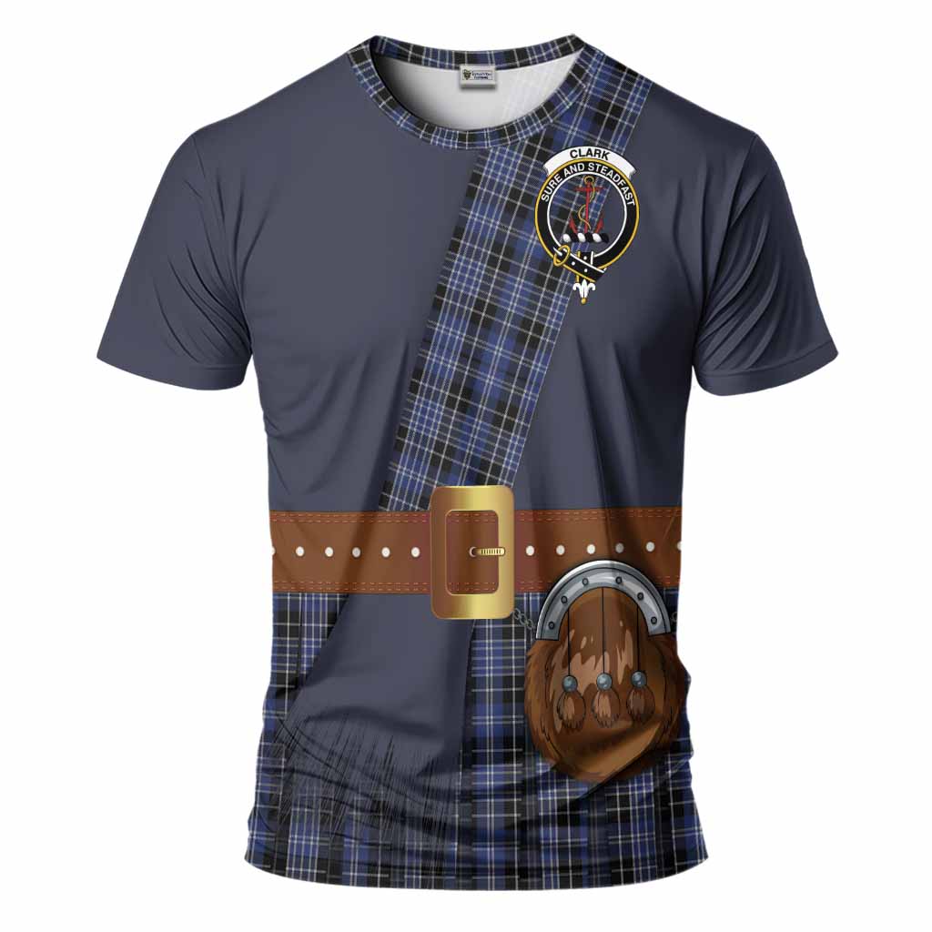 Clark (Clarke) Tartan Crest T-Shirt Kilt Costume Style