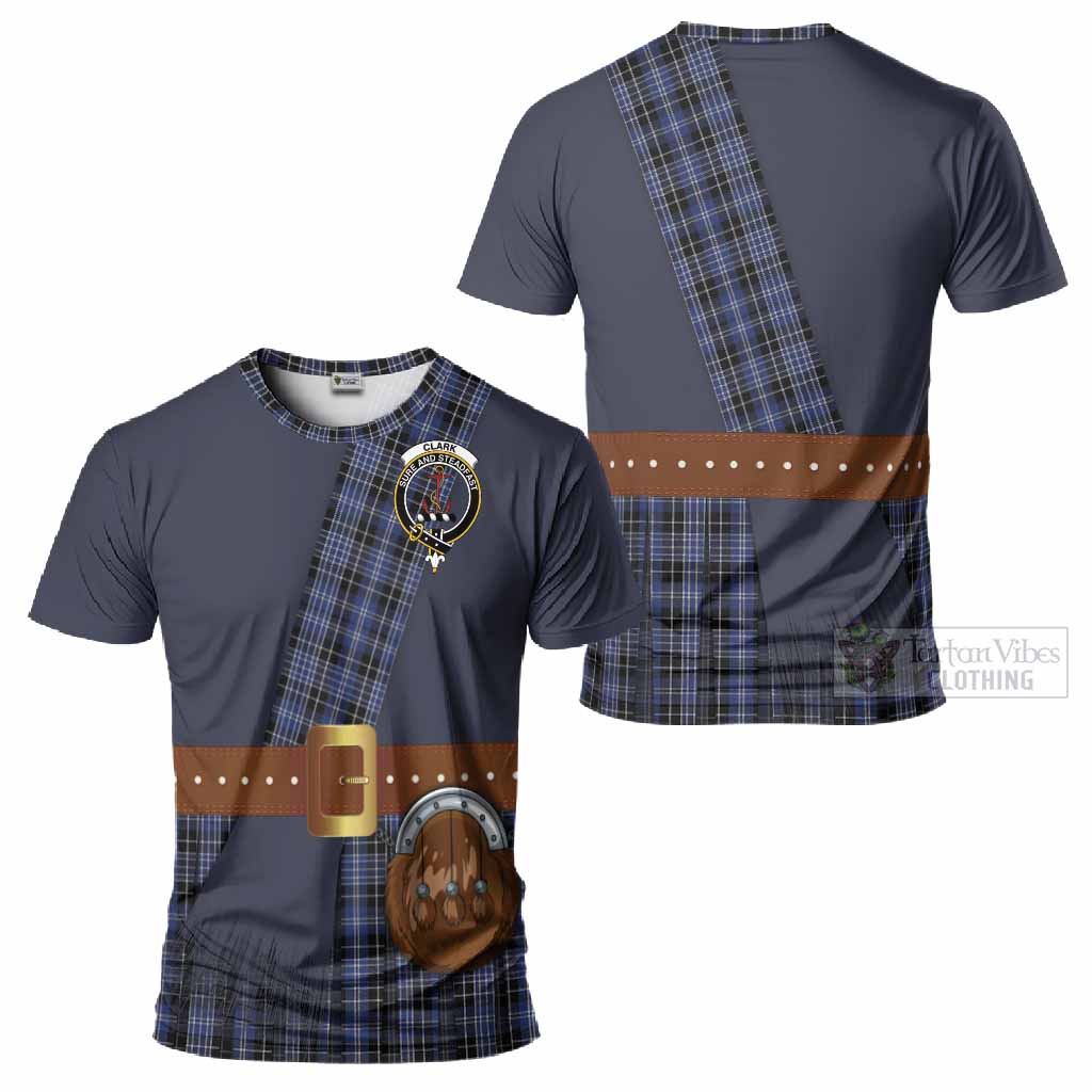 Clark (Clarke) Tartan Crest T-Shirt Kilt Costume Style