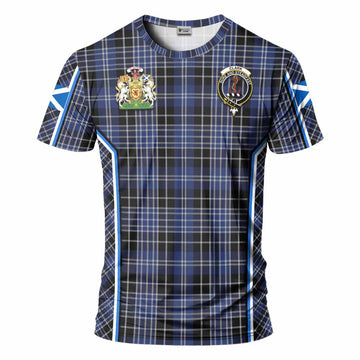 Clark (Clarke) Tartan Crest T-shirt Scotland Coat of Arm Flag Style - Tartan Vibes Clothing
