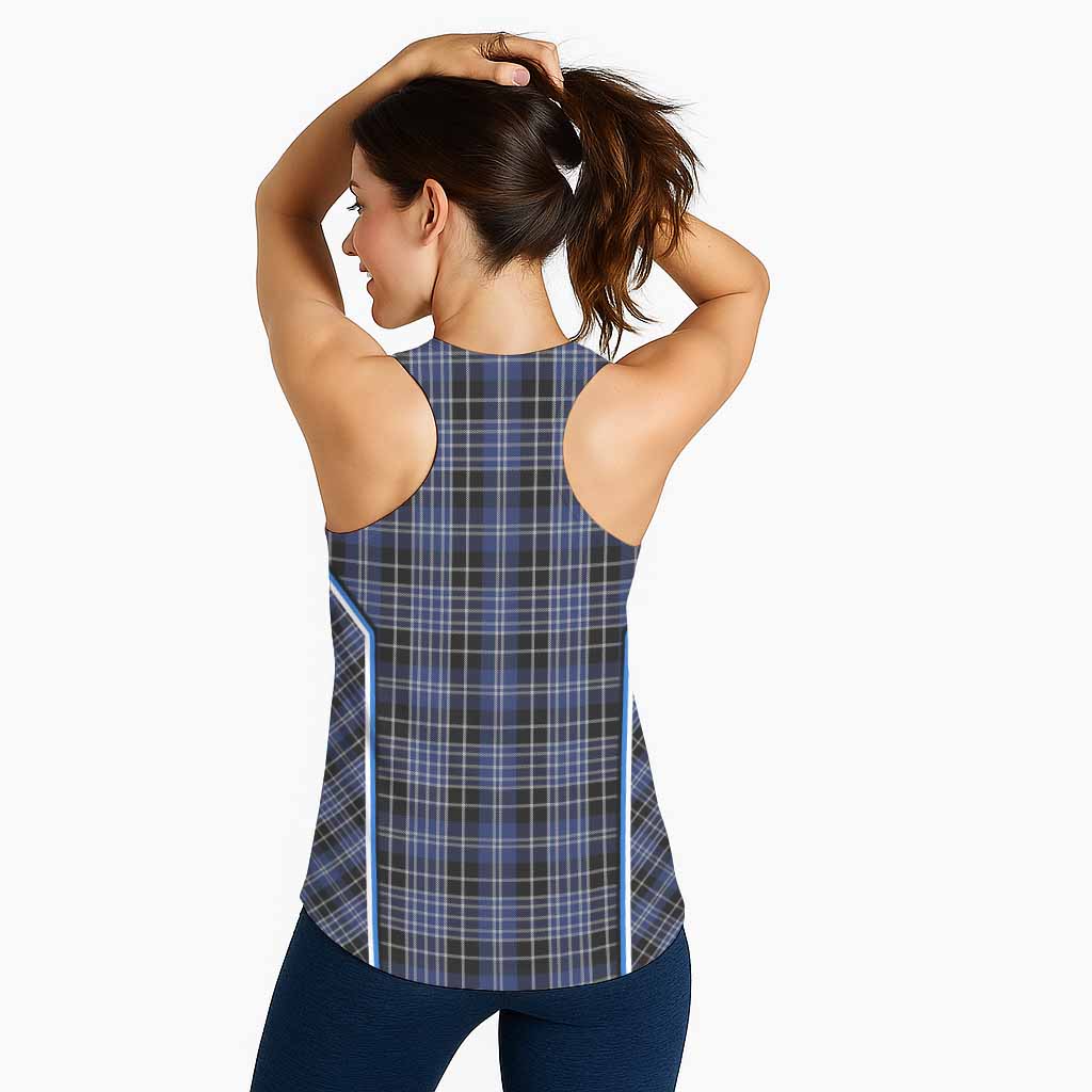 Clark (Clarke) Tartan Crest Women Racerback Tanks Scotland Coat of Arm Flag Style - Tartan Vibes Clothing