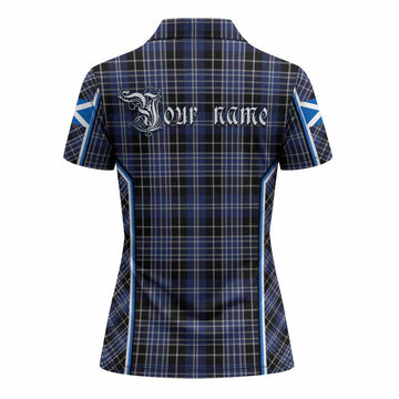 Clark (Clarke) Tartan Crest Women's Polo Shirt Scotland Coat of Arm Flag Style