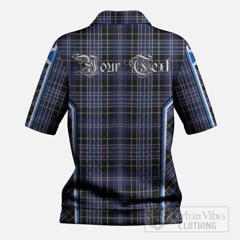 Clark (Clarke) Tartan Crest Women’s Polo Sweater Top Scotland Coat of Arm Flag Style