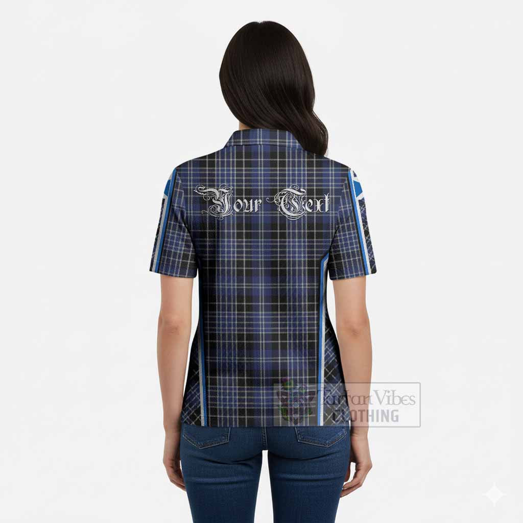 Clark (Clarke) Tartan Crest Women’s Polo Sweater Top Scotland Coat of Arm Flag Style