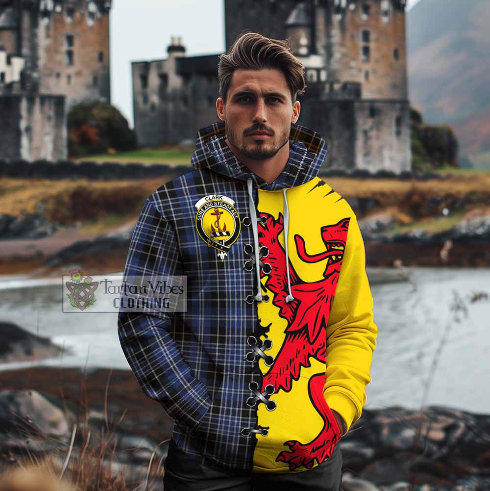 Clark (Clarke) Tartan Family Crest Cotton Hoodie Lion Rampant Honor - Tartan Vibes Clothing