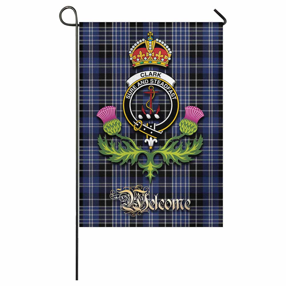 Clark (Clarke) Tartan Family Crest Garden Flag Royal Thistle Welcome Style - Tartan Vibes Clothing