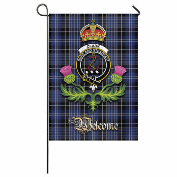 Clark (Clarke) Tartan Family Crest Garden Flag Royal Thistle Welcome Style