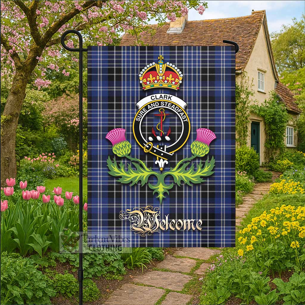 Clark (Clarke) Tartan Family Crest Garden Flag Royal Thistle Welcome Style - Tartan Vibes Clothing