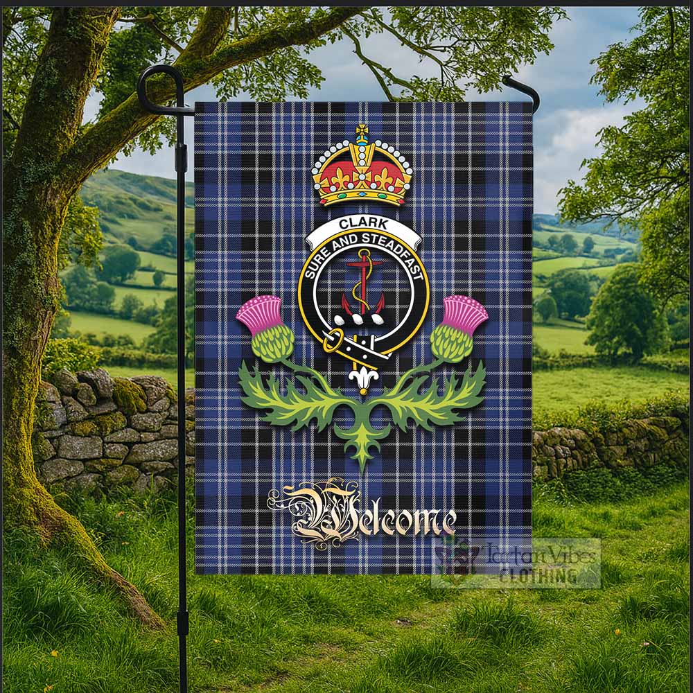 Clark (Clarke) Tartan Family Crest Garden Flag Royal Thistle Welcome Style - Tartan Vibes Clothing