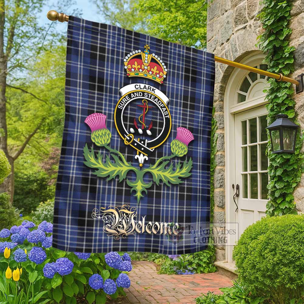 Clark (Clarke) Tartan Family Crest Garden Flag Royal Thistle Welcome Style - Tartan Vibes Clothing