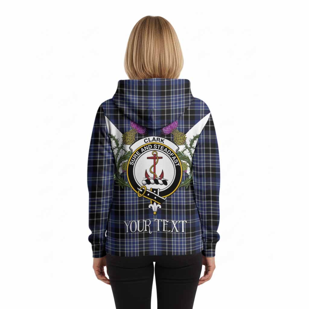 Clark (Clarke) Tartan Family Crest Hoodie Scottish Burns Night Thistle Floral