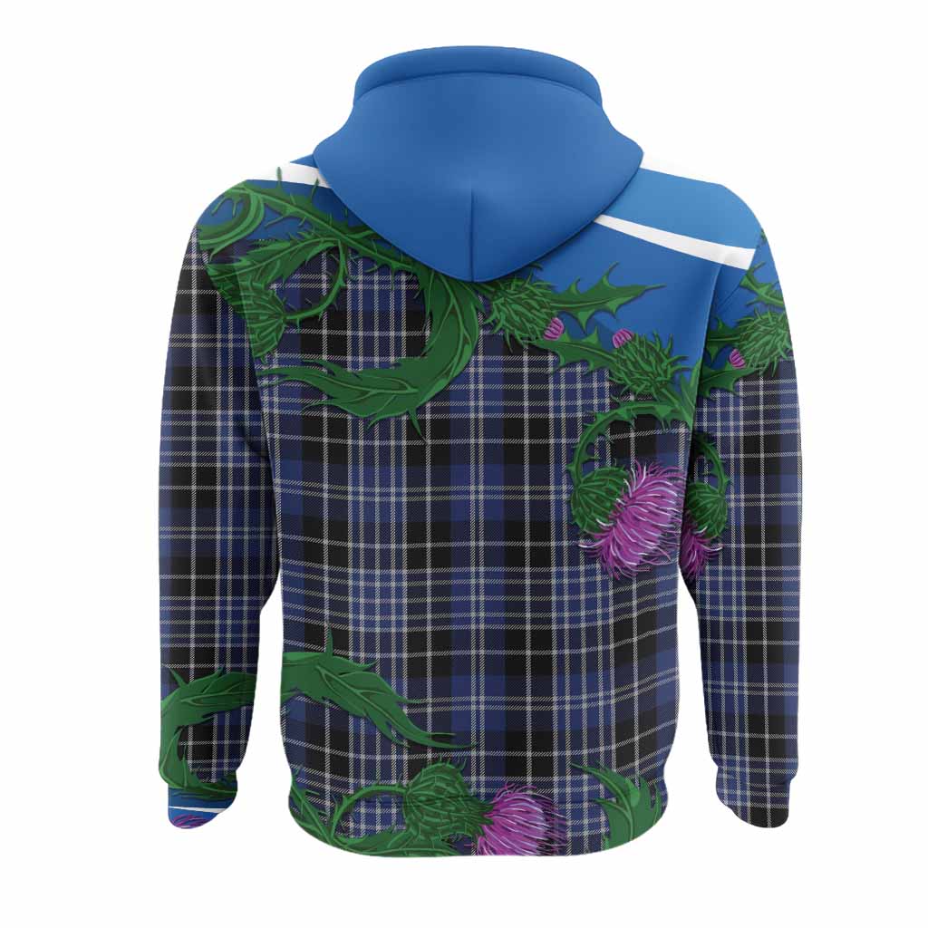 Clark (Clarke) Tartan Family Crest Hoodie Thistle in Minimalism
