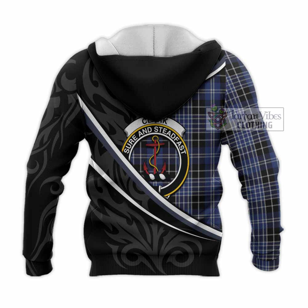 Clark (Clarke) Tartan Family Crest Knitted Hoodie Celtic Scottish Thistle Floral - Tartan Vibes Clothing
