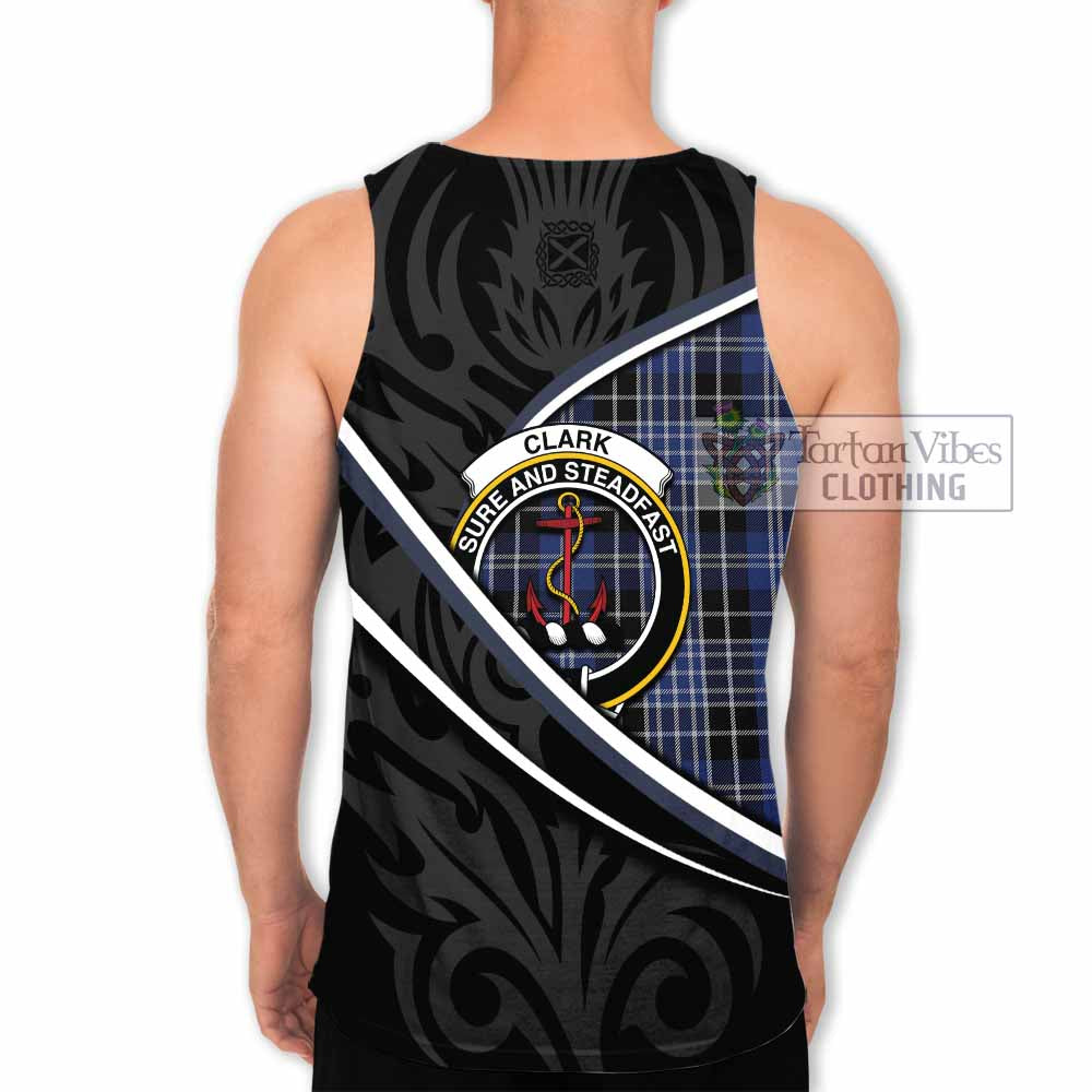 Clark (Clarke) Tartan Family Crest Men Tank Top Celtic Scottish Thistle Floral - Tartan Vibes Clothing