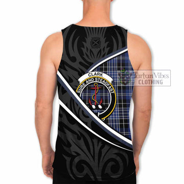 Clark (Clarke) Tartan Family Crest Men Tank Top Celtic Scottish Thistle Floral - Tartan Vibes Clothing