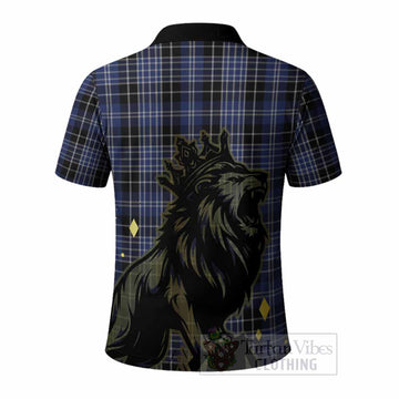 Clark (Clarke) Tartan Family Crest Polo Shirt Crowned Lion Roaring