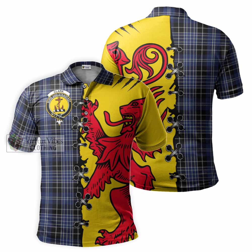 Clark (Clarke) Tartan Family Crest Polo Shirt Lion Rampant Honor - Tartan Vibes Clothing