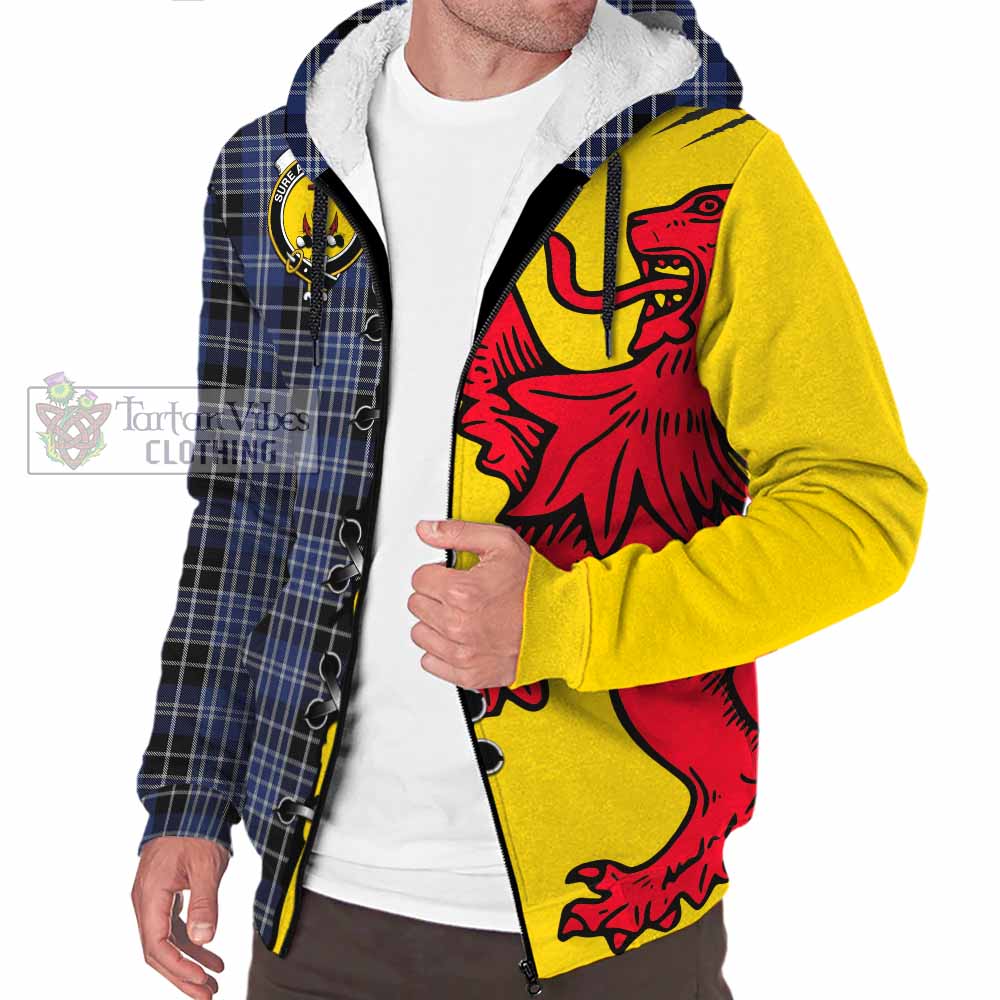Clark (Clarke) Tartan Family Crest Sherpa Hoodie Lion Rampant Honor - Tartan Vibes Clothing