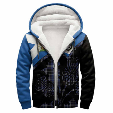 Clark (Clarke) Tartan Family Crest Sherpa Hoodie Scotland Thistle Floral Flag Style