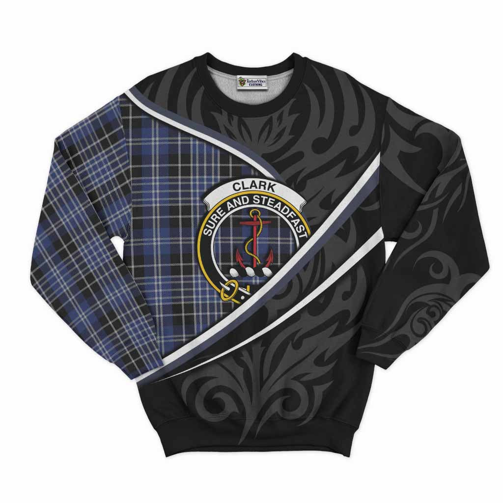 Clark (Clarke) Tartan Family Crest Sweatshirt Celtic Scottish Thistle Floral - Tartan Vibes Clothing