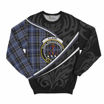 Clark (Clarke) Tartan Family Crest Sweatshirt Celtic Scottish Thistle Floral