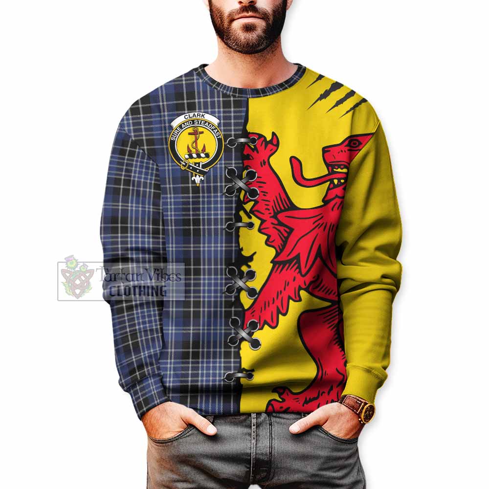 Clark (Clarke) Tartan Family Crest Sweatshirt Lion Rampant Honor - Tartan Vibes Clothing