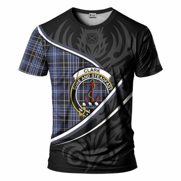 Clark (Clarke) Tartan Family Crest T-shirt Celtic Scottish Thistle Floral - Tartan Vibes Clothing