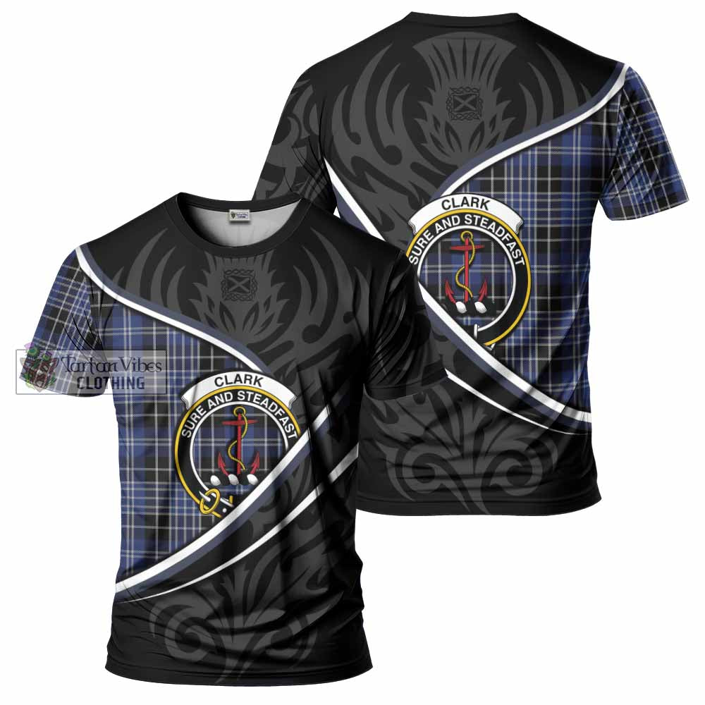 Clark (Clarke) Tartan Family Crest T-shirt Celtic Scottish Thistle Floral - Tartan Vibes Clothing