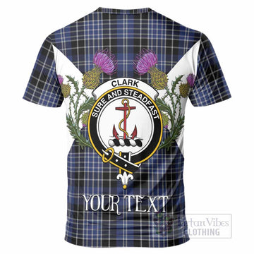 Clark (Clarke) Tartan Family Crest T-Shirt Scottish Burns Night Thistle Floral