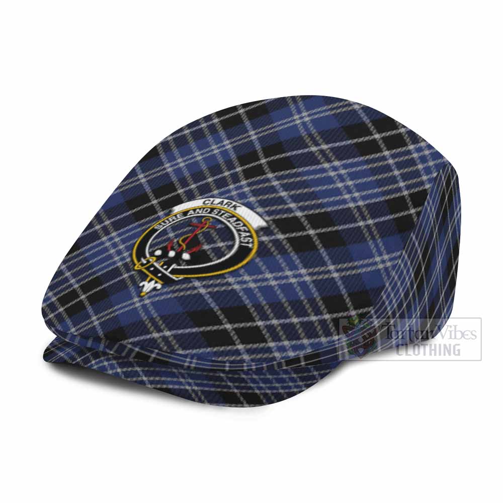 Clark (Clarke) Tartan Flat Cap, Jeff Cap Cross Style with Family Crest - Tartan Vibes Clothing