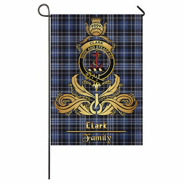 Clark (Clarke) Tartan Garden Flag with Highland Thistle Cherish Family Crest Style