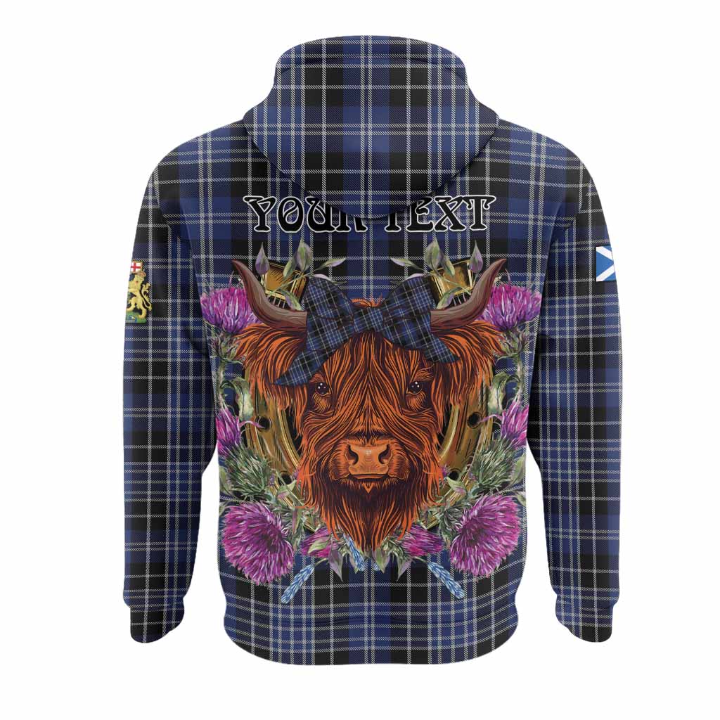 Clark (Clarke) Tartan Hoodie Scottish Thistle Heilan Coo