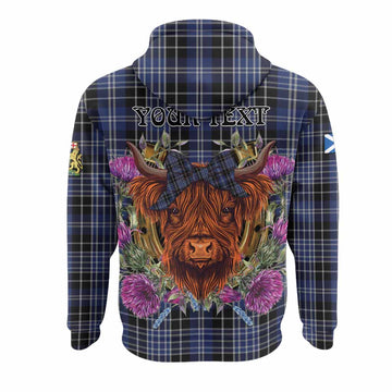Clark (Clarke) Tartan Hoodie Scottish Thistle Heilan Coo