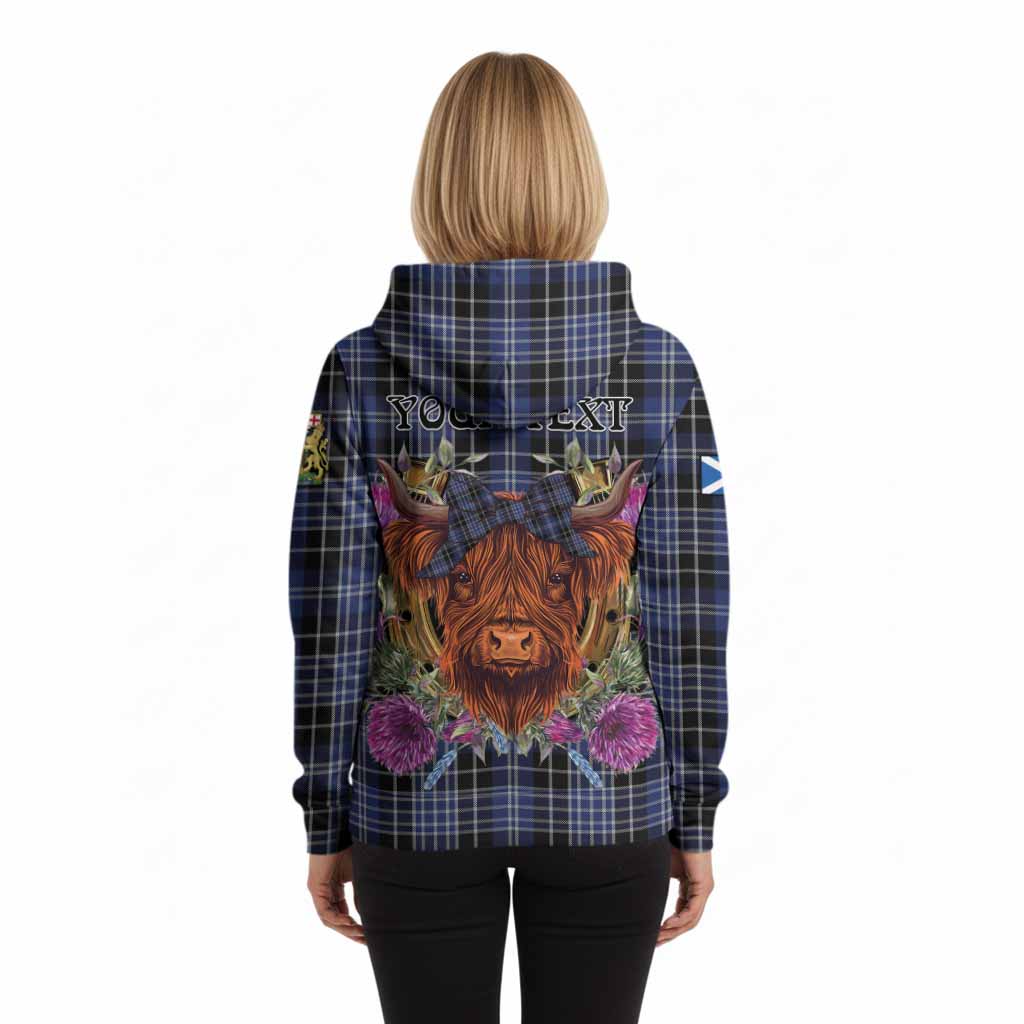 Clark (Clarke) Tartan Hoodie Scottish Thistle Heilan Coo