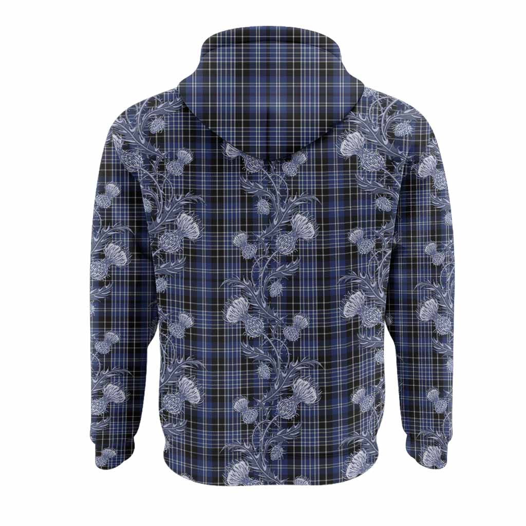 Clark (Clarke) Tartan Hoodie Seamless Scottish Thistle Flowers