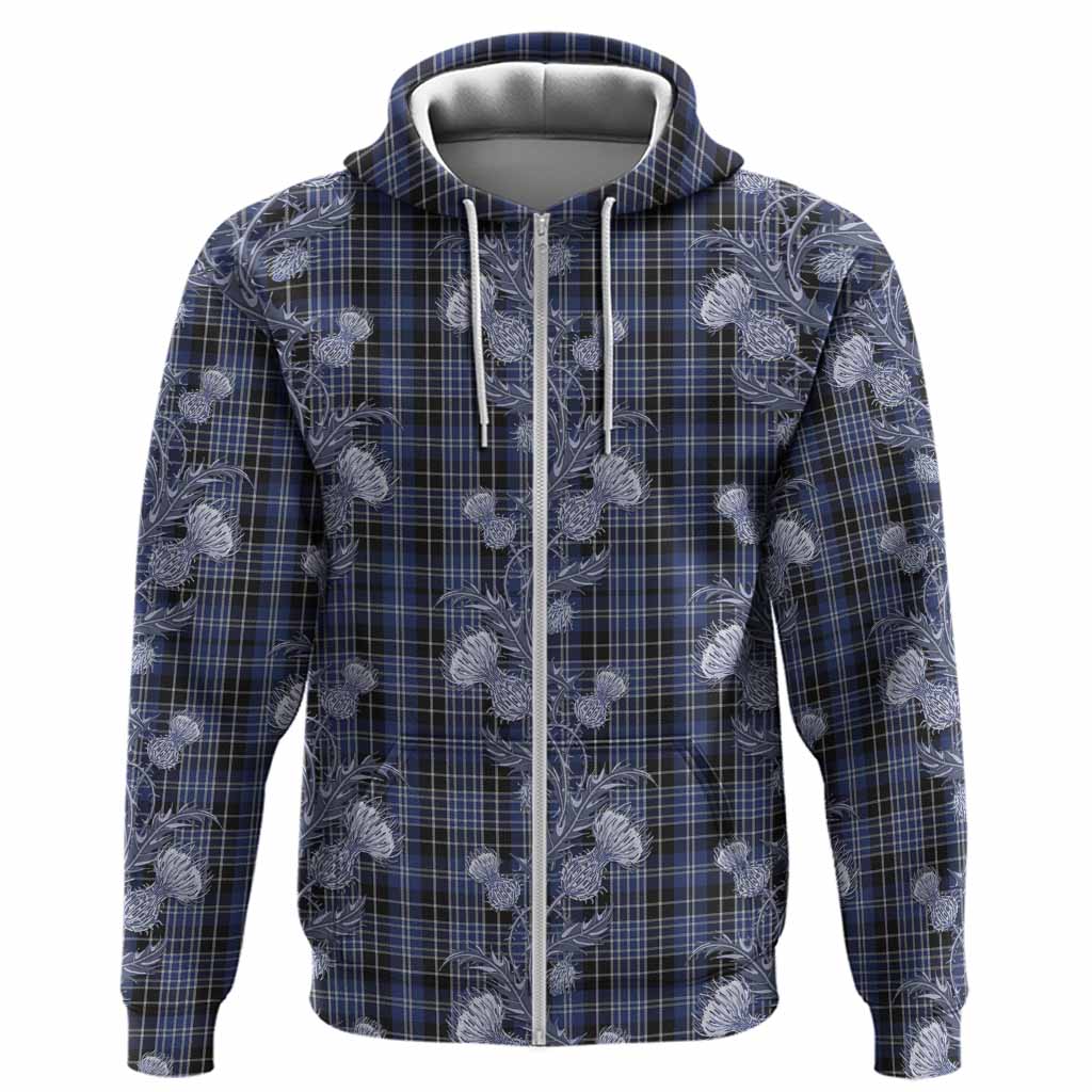 Clark (Clarke) Tartan Hoodie Seamless Scottish Thistle Flowers